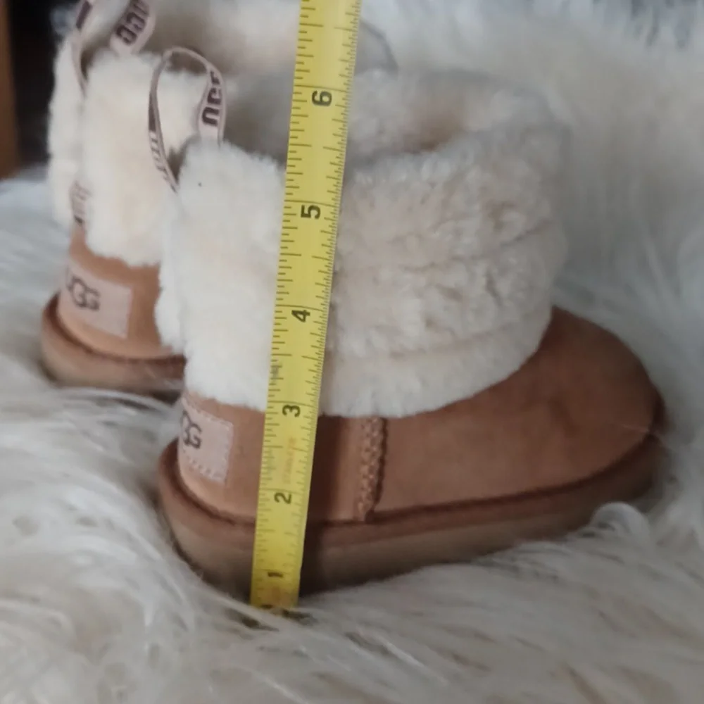 Toddler UGG Sheepskin Boots with Cream and Brown Accents